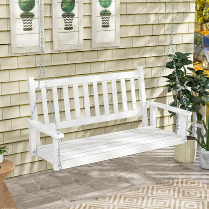 2-Person Wooden Outdoor Porch Swing with 500 lbs Weight Capacity, White Porch Swings   at Gallery Canada