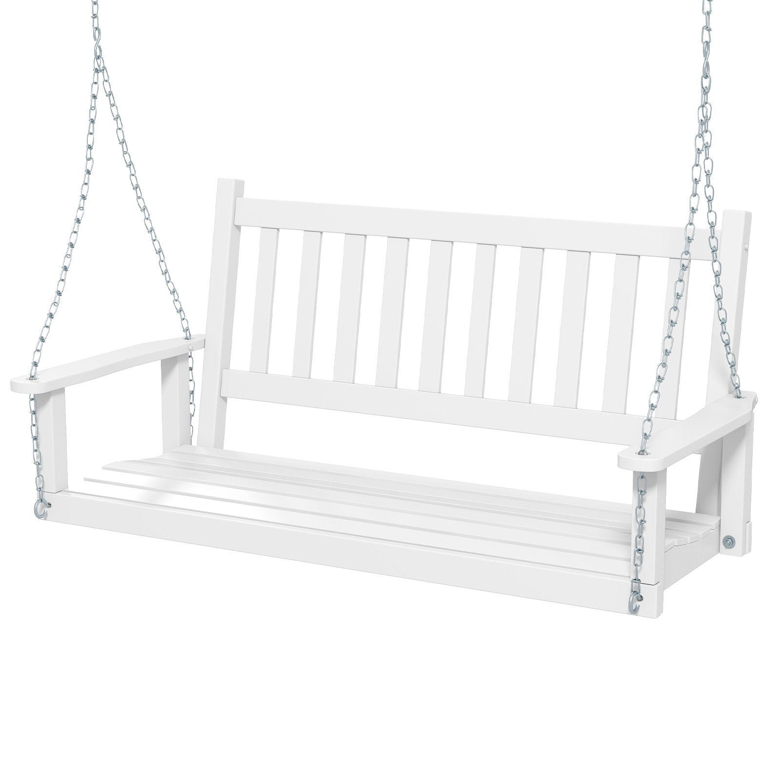 2-Person Wooden Outdoor Porch Swing with 500 lbs Weight Capacity, White Porch Swings   at Gallery Canada