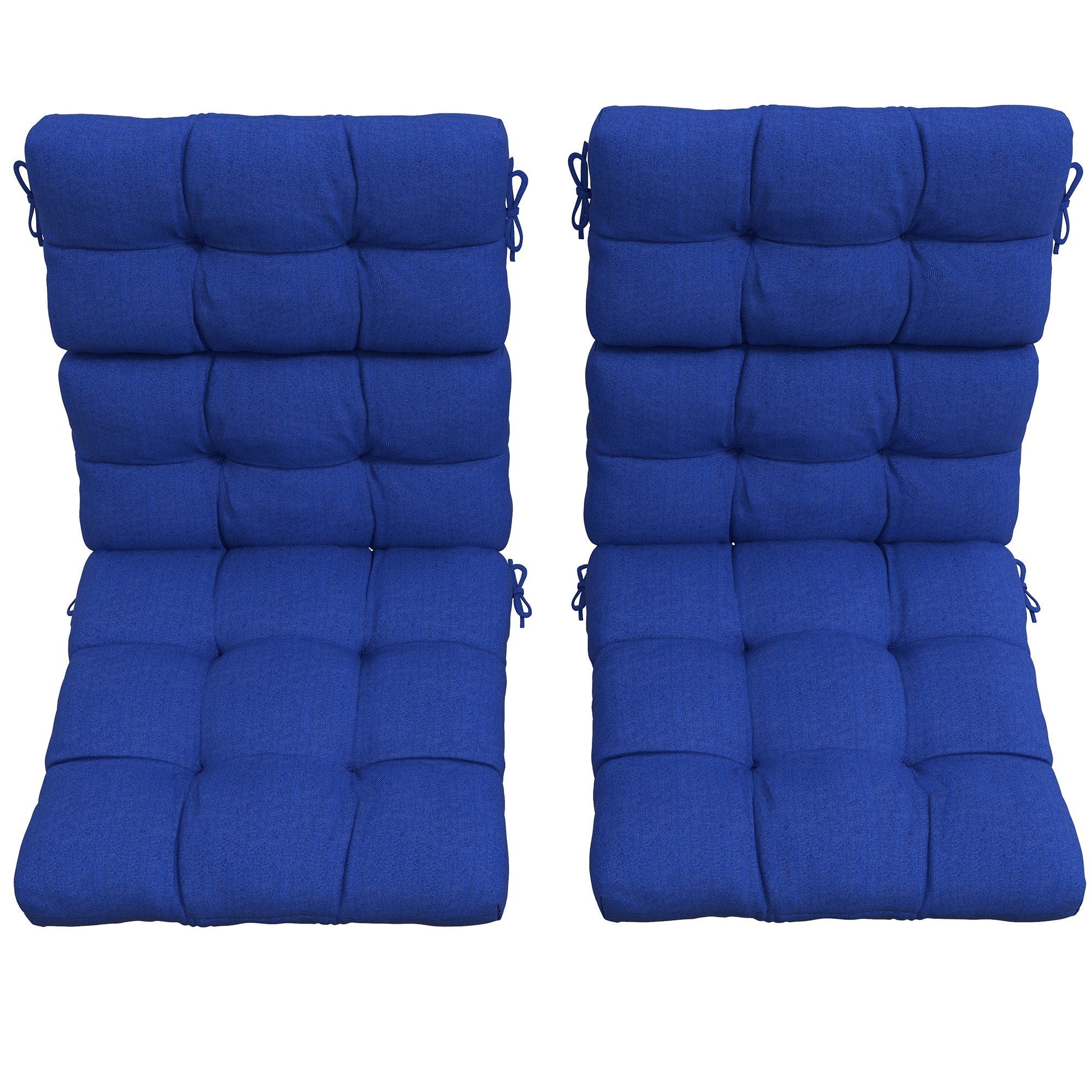 2-Piece Back Seat Cushion Replacement, Outdoor Patio Chair Cushions Set with Ties, Button Tufted, Navy Blue Patio Chair Cushions   at Gallery Canada