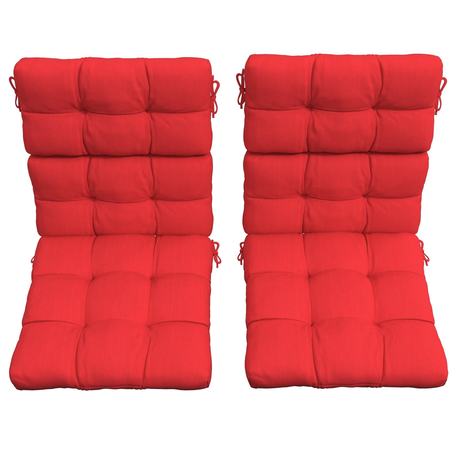 2-Piece Back Seat Cushion Replacement, Outdoor Patio Chair Cushions Set with Ties, Button Tufted, Red Patio Chair Cushions   at Gallery Canada