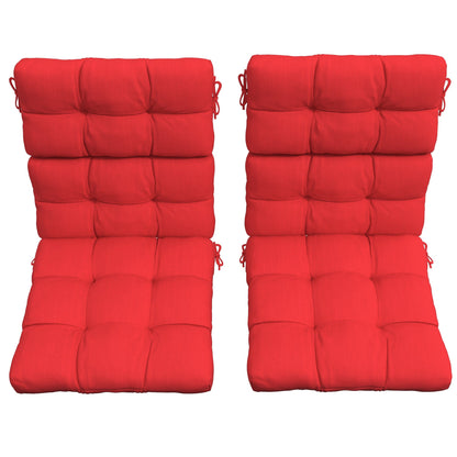 2-Piece Back Seat Cushion Replacement, Outdoor Patio Chair Cushions Set with Ties, Button Tufted, Red Patio Chair Cushions   at Gallery Canada