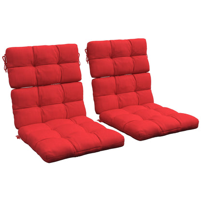 2-Piece Back Seat Cushion Replacement, Outdoor Patio Chair Cushions Set with Ties, Button Tufted, Red Patio Chair Cushions   at Gallery Canada