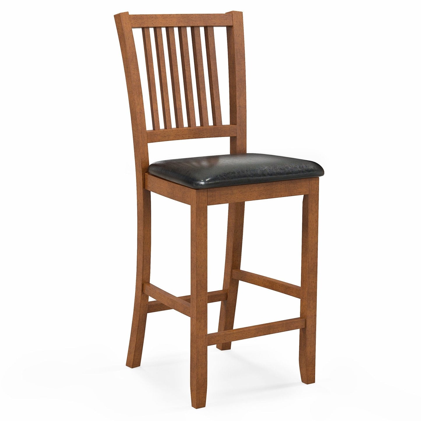 2-Piece Bar Chair Set Counter Height Bar Stool with Backrest, Walnut Bar Stools   at Gallery Canada