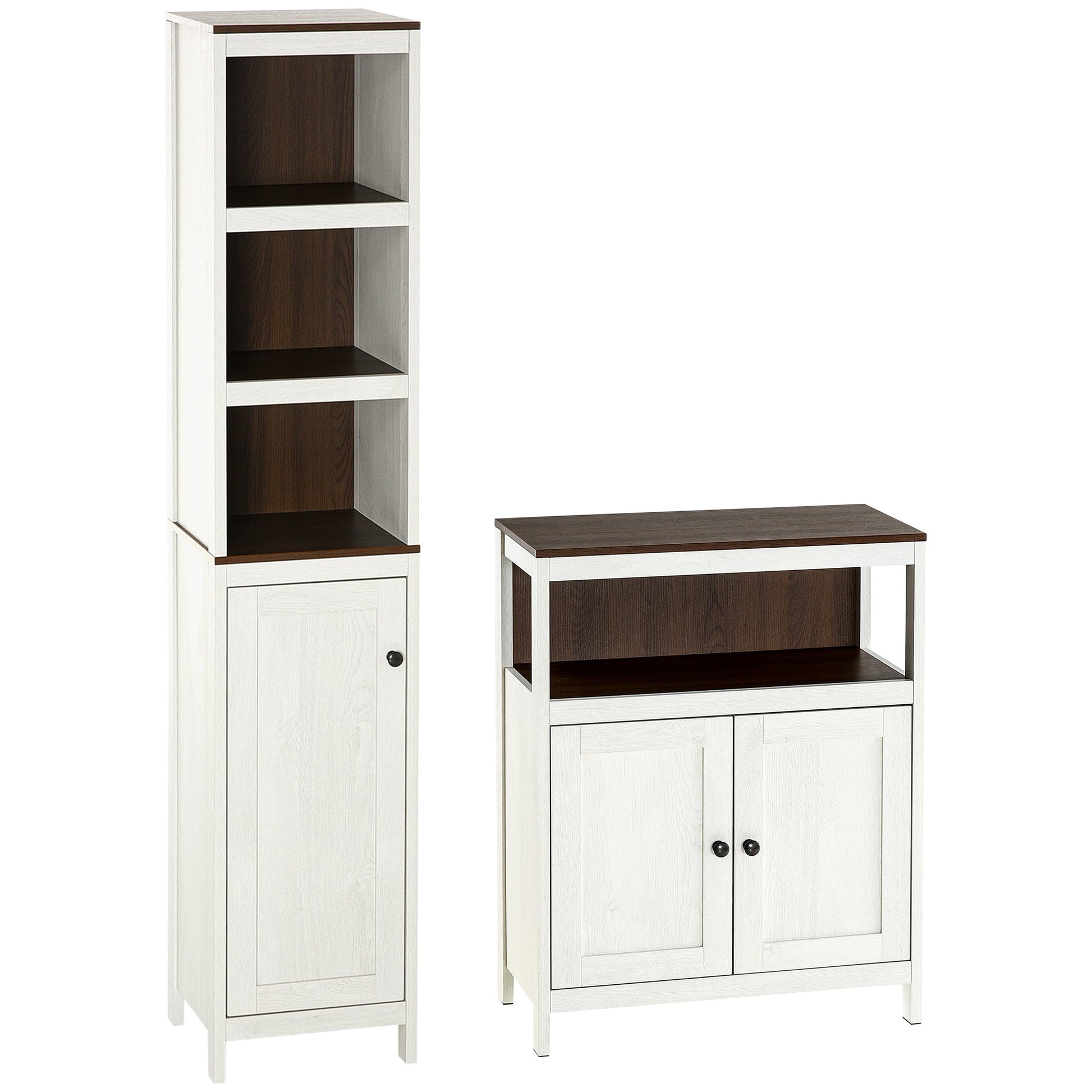 Slim Tall Bathroom Storage Cabinets with Shelves and Doors, White Storage Cabinets   at Gallery Canada