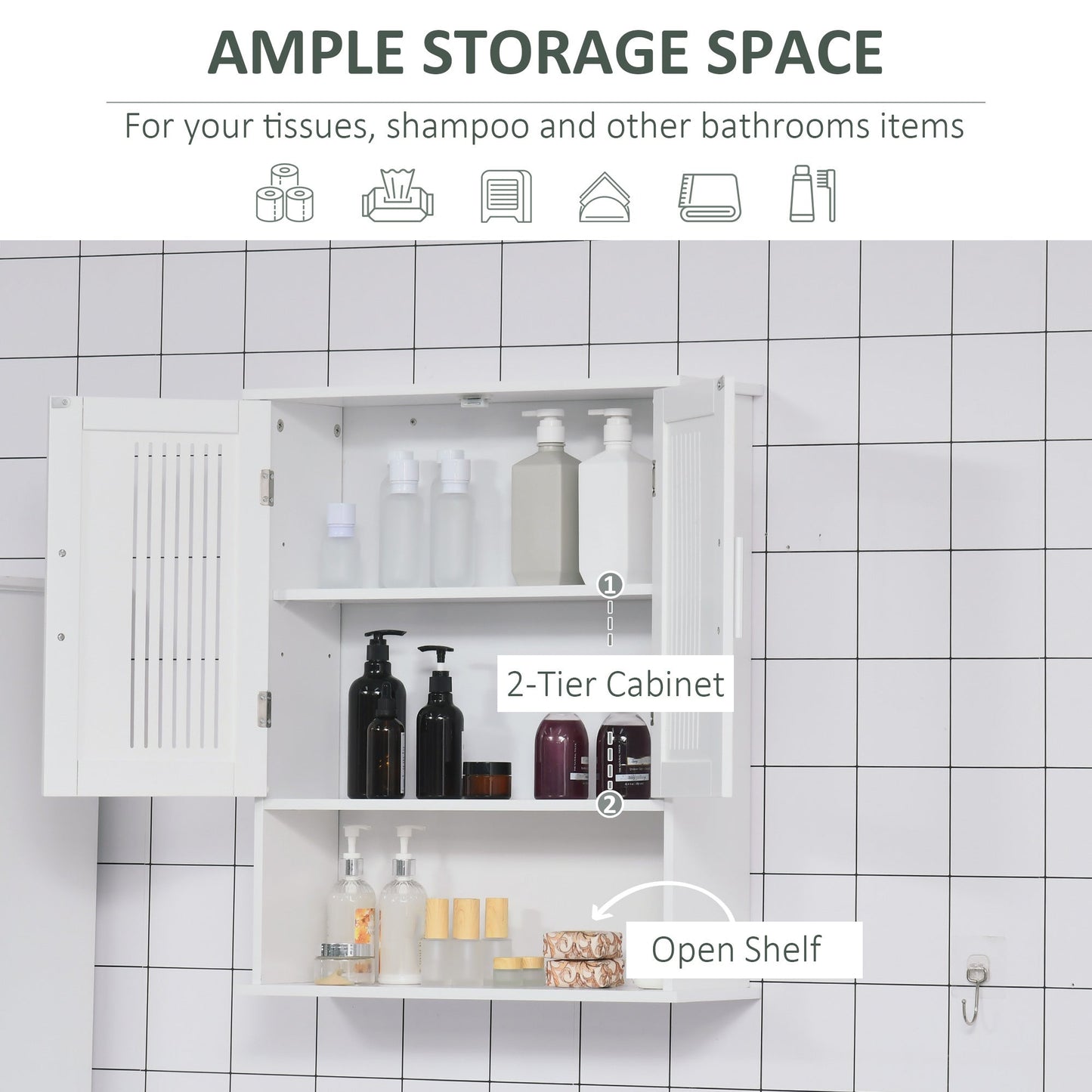 Small Bathroom Storage Set: Wall Mount Medicine Cabinet & Floor Cabinet, White Storage Cabinets   at Gallery Canada