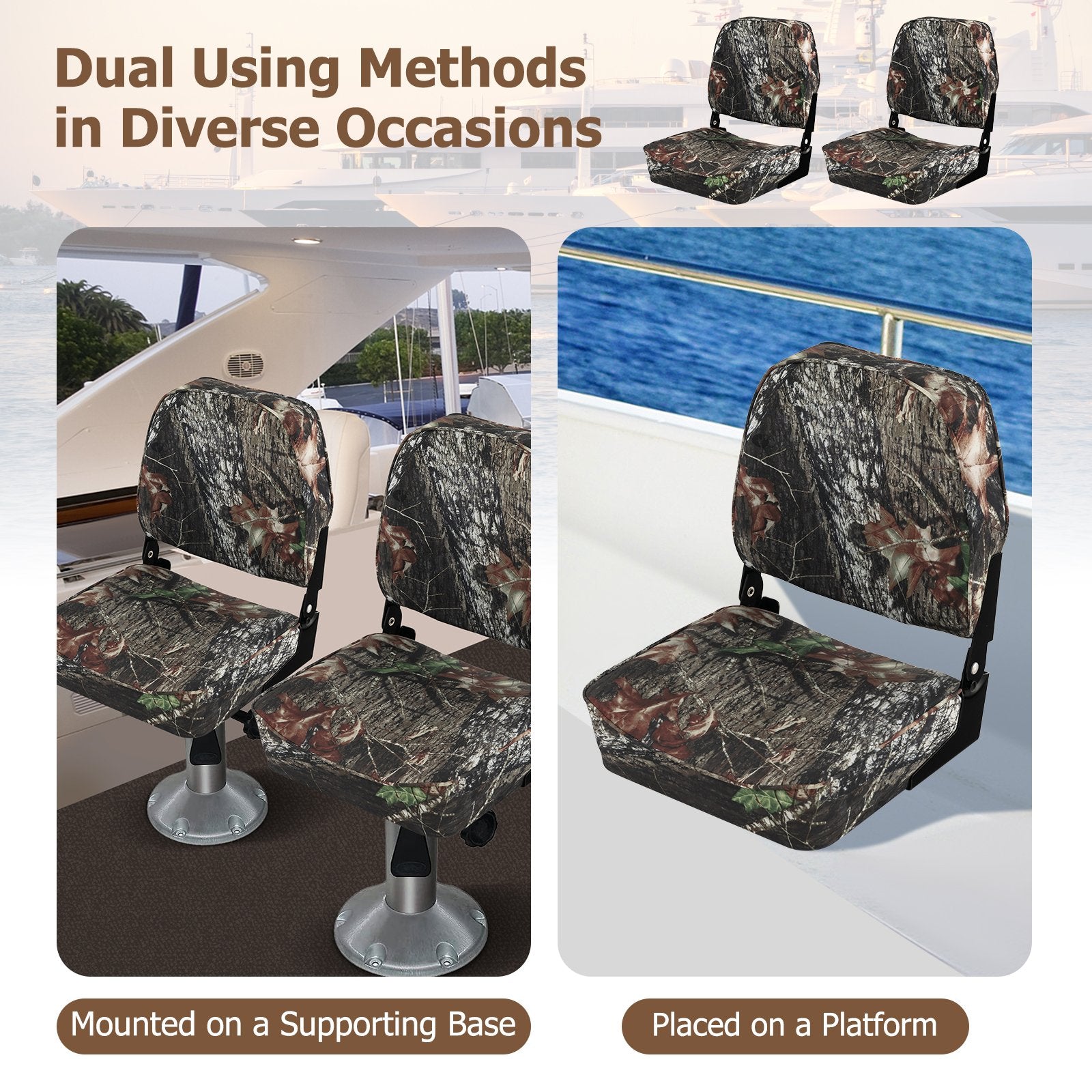 2-Piece Folding Boat Seat Set with Sponge Padding, Camouflage Water Sports   at Gallery Canada