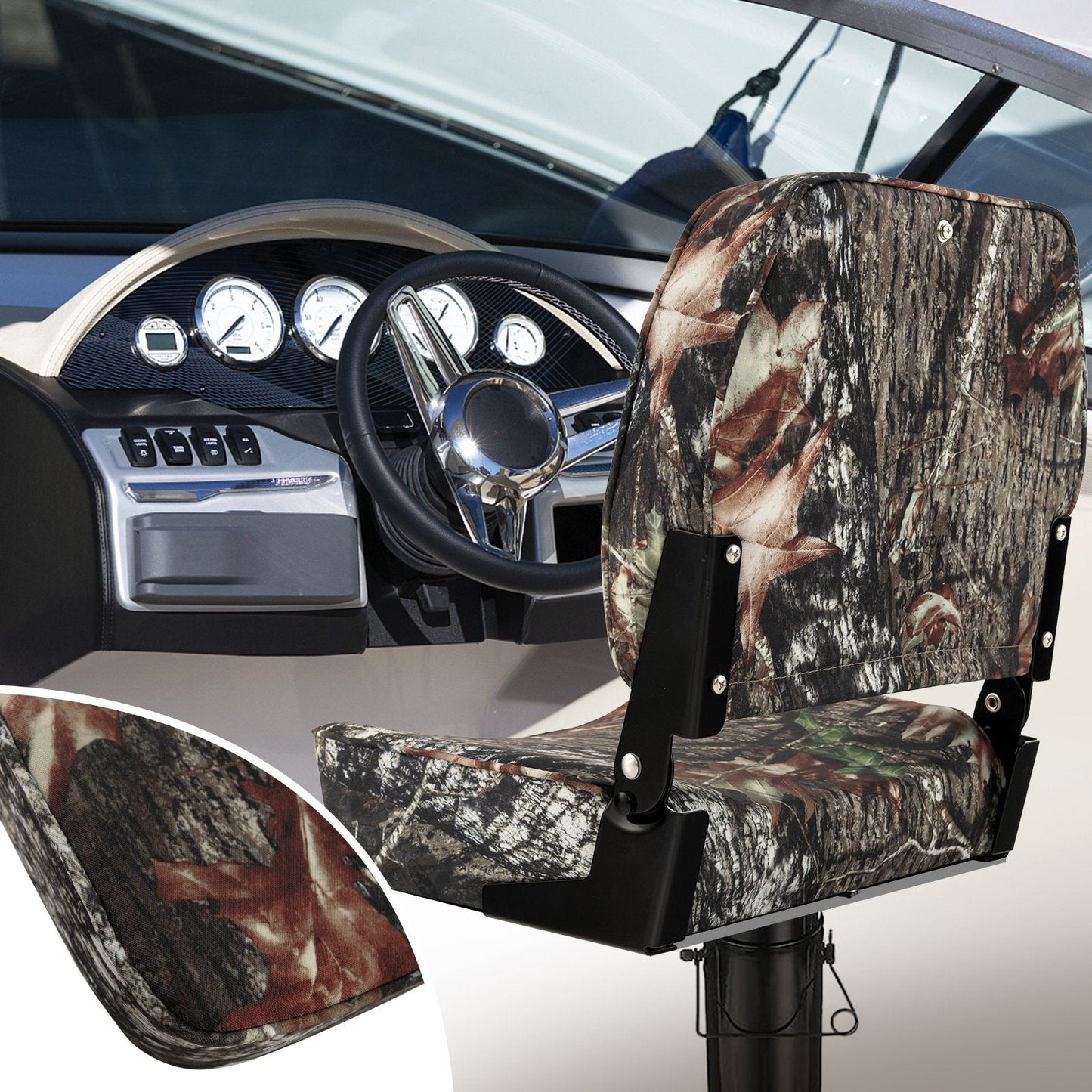 2-Piece Folding Boat Seat Set with Sponge Padding, Camouflage Water Sports   at Gallery Canada