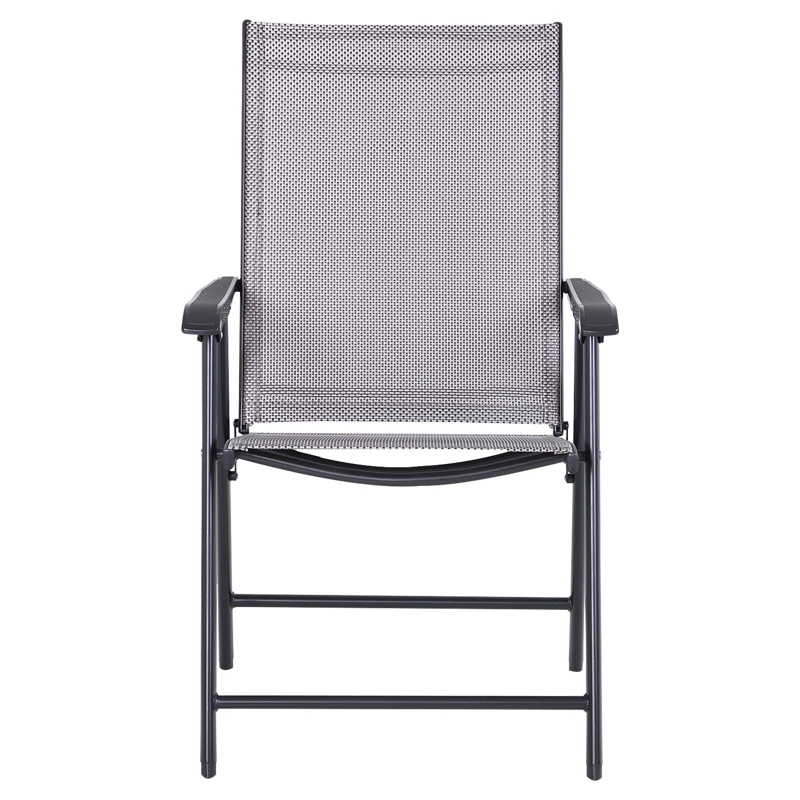 2-Piece Folding Dining Chair Set for Relaxing on Patio, Balcony, or Garden, Comfortable Outdoor Furniture with Armrests, Grey Patio Chairs   at Gallery Canada