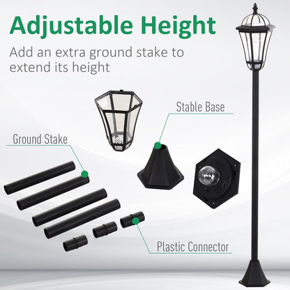 2 Piece LED Garden Lights Lamp Post Solar Powered Auto Switch Outdoor Lantern Patio Pathway Walkway Water-Resist 6 Hours Black Solar Post Lamps   at Gallery Canada