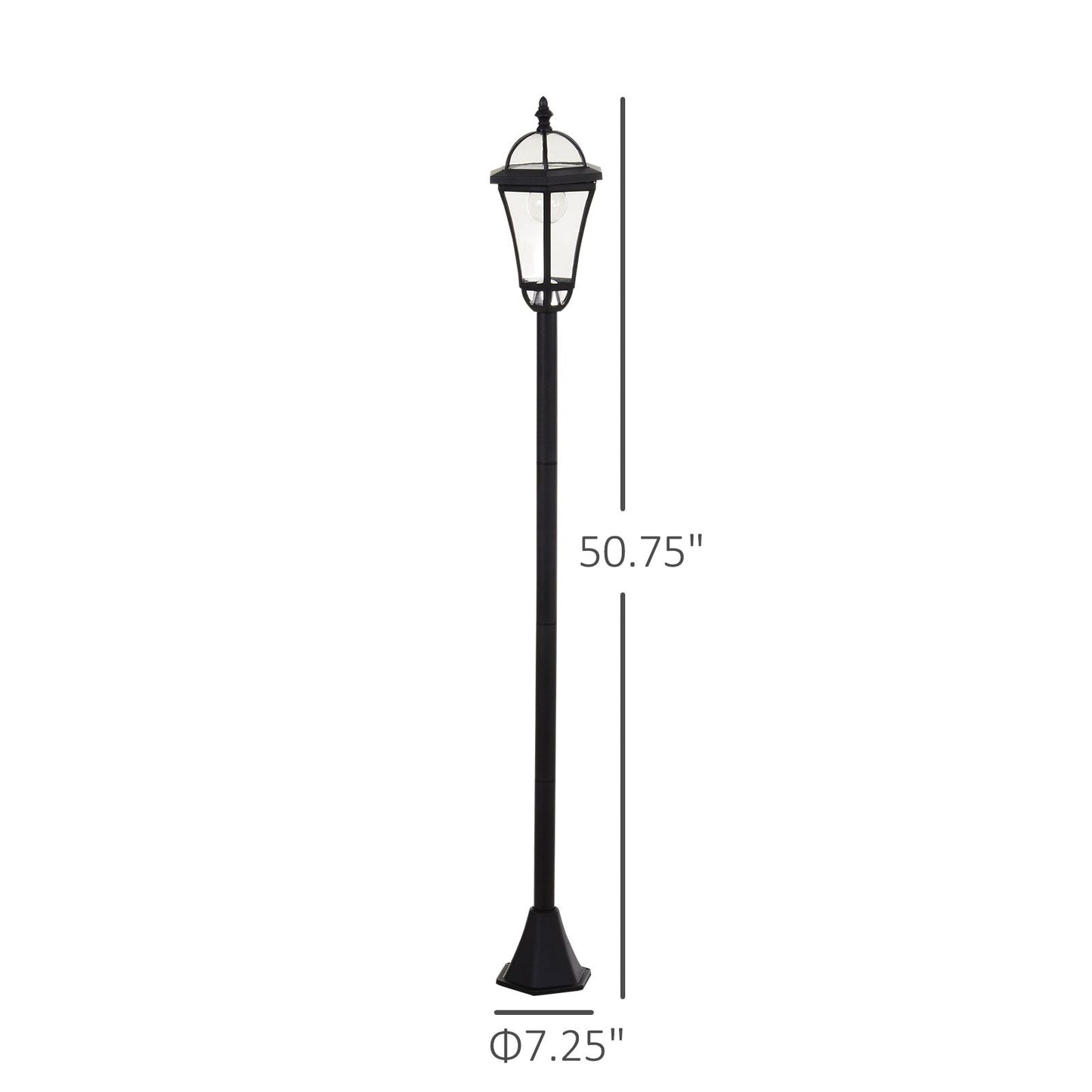 2 Piece LED Garden Lights Lamp Post Solar Powered Auto Switch Outdoor Lantern Patio Pathway Walkway Water-Resist 6 Hours Black Solar Post Lamps   at Gallery Canada