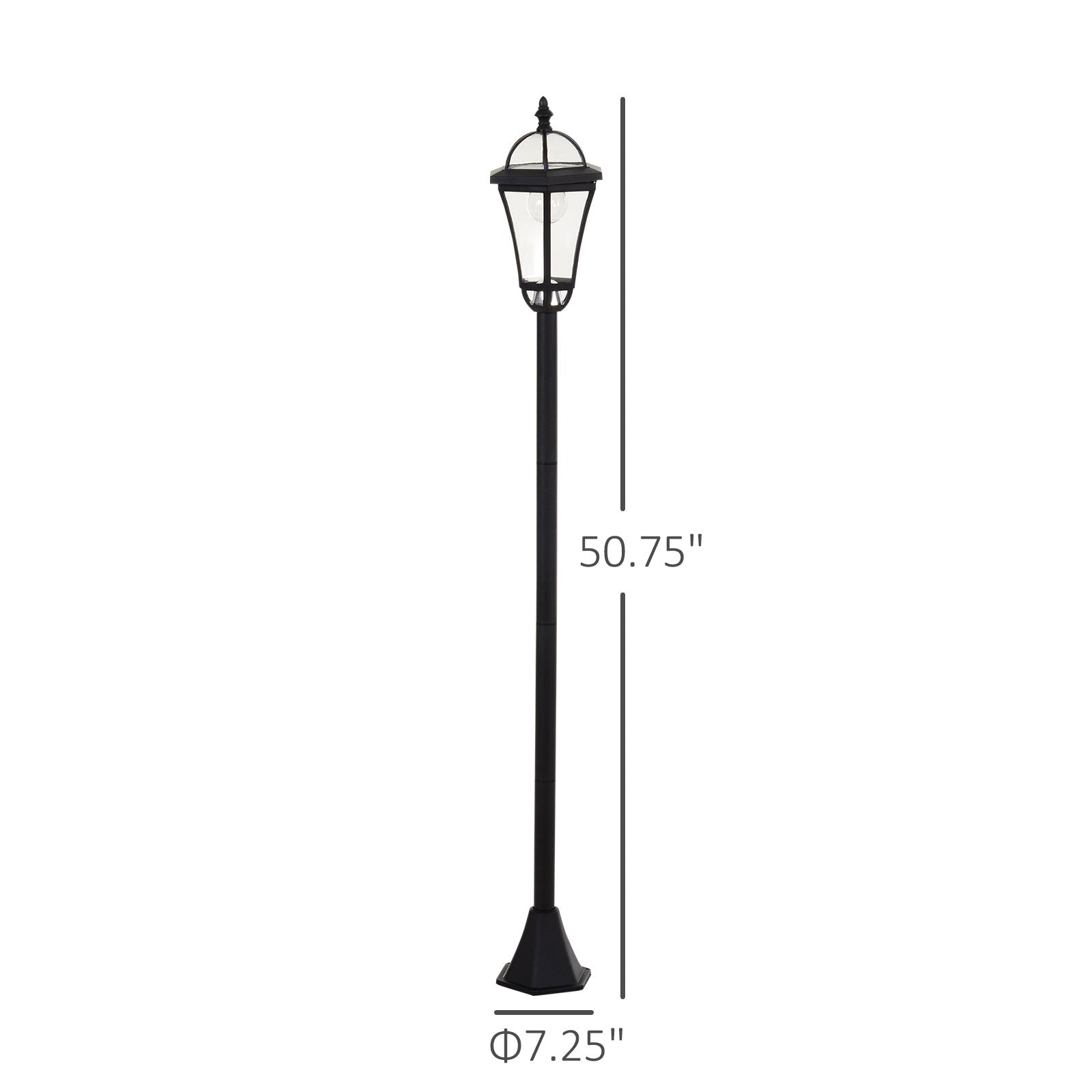 2 Piece LED Garden Lights Lamp Post Solar Powered Auto Switch Outdoor Lantern Patio Pathway Walkway Water-Resist 6 Hours Black Solar Post Lamps   at Gallery Canada