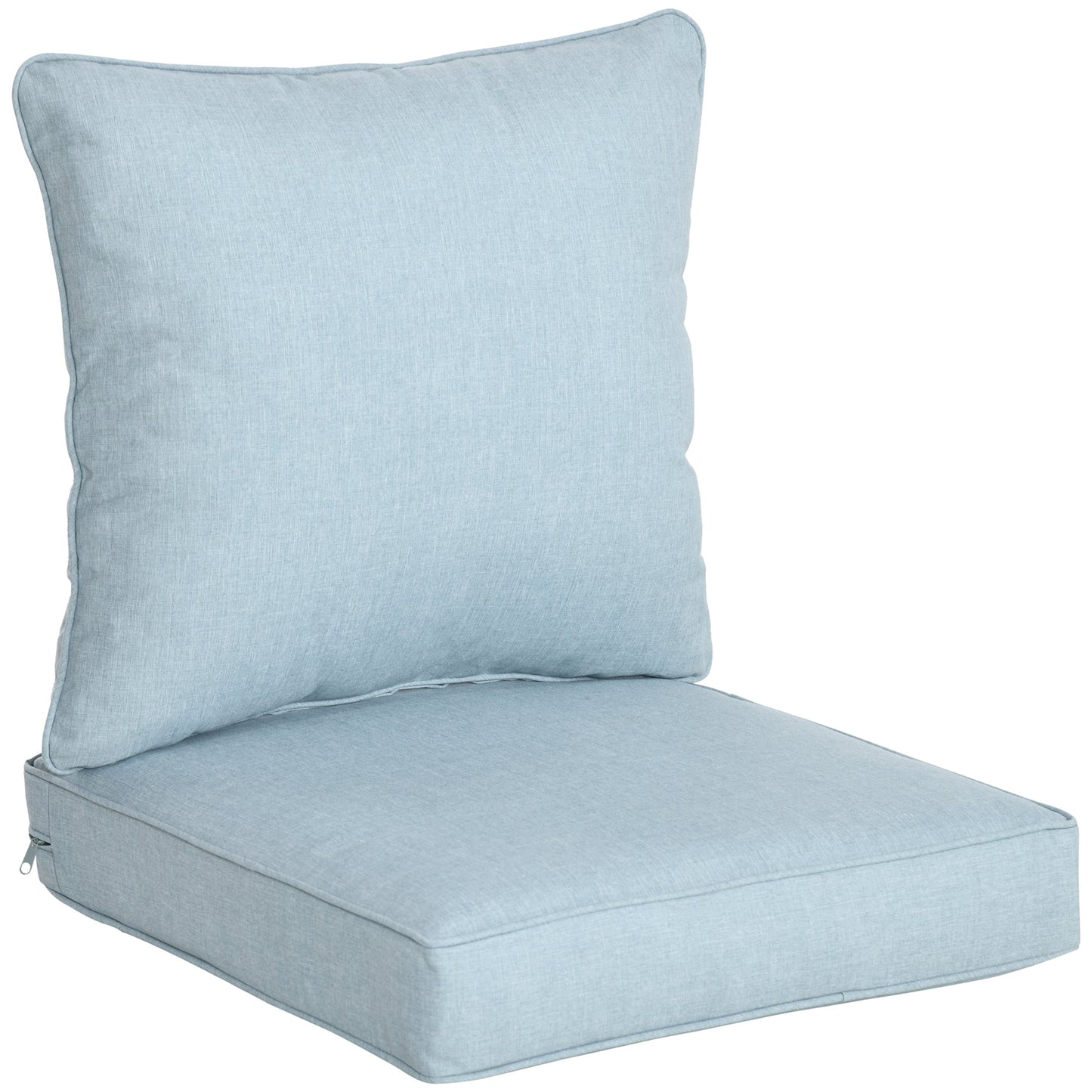 2-Piece Outdoor Patio Chair Cushions, Deep Seat Replacement Patio Cushions Set (Seat and Back), Light Blue - Gallery Canada