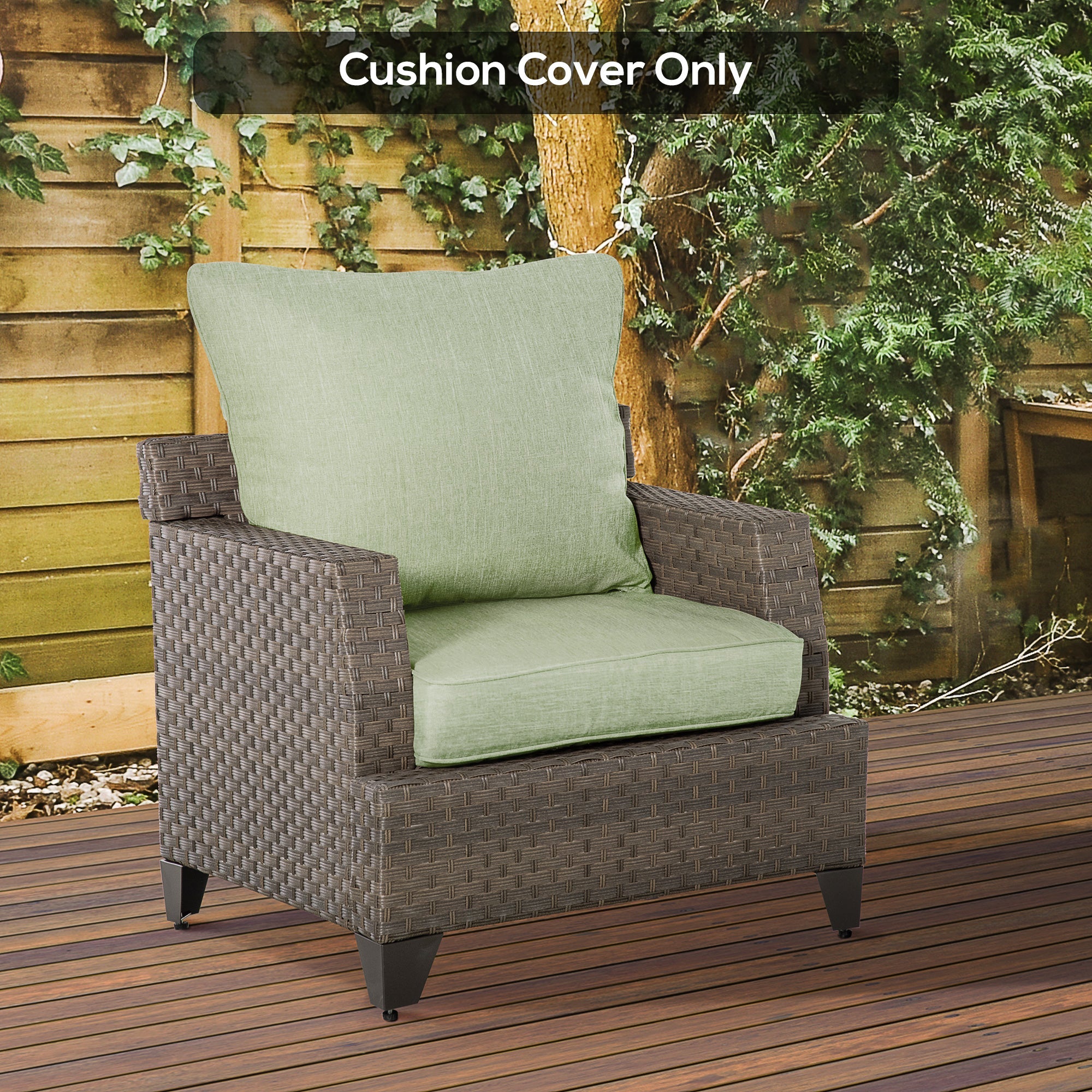 2-Piece Outdoor Patio Chair Cushions, Deep Seat Replacement Patio Cushions Set (Seat and Back), Light Green Patio Chair Cushions   at Gallery Canada