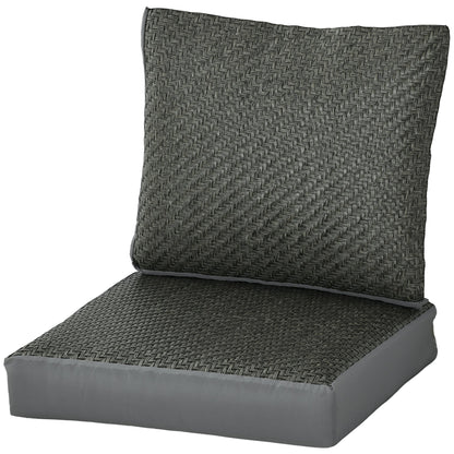 2-Piece Seat Cushion Pillows Replacement, Patio Chair Cushions Set with Back for Indoor Outdoor, Grey Patio Chair Cushions Grey  at Gallery Canada