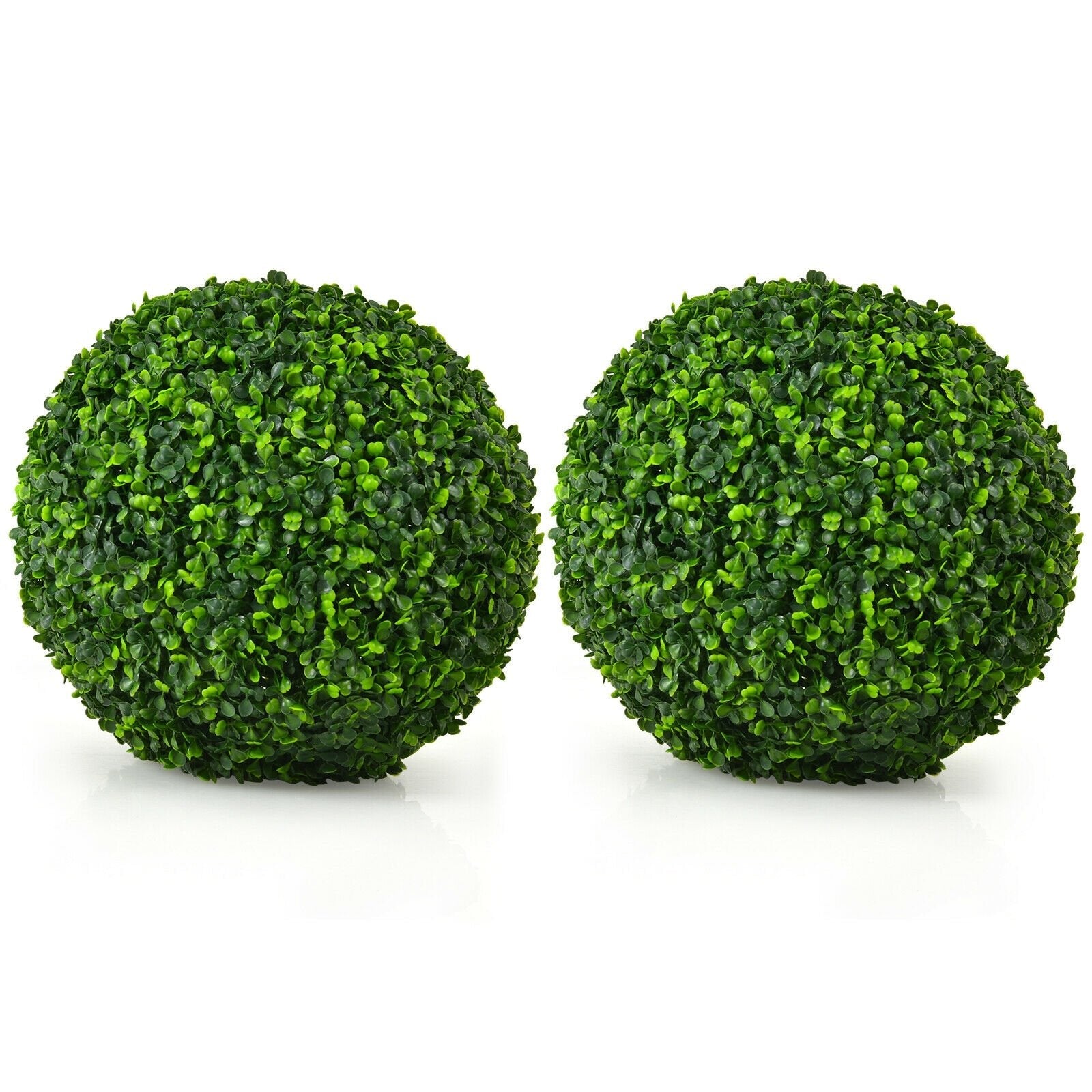 2 Pieces 15.7 Inch Artificial Boxwood Topiary Ball Tree Set, Green Faux Plants   at Gallery Canada