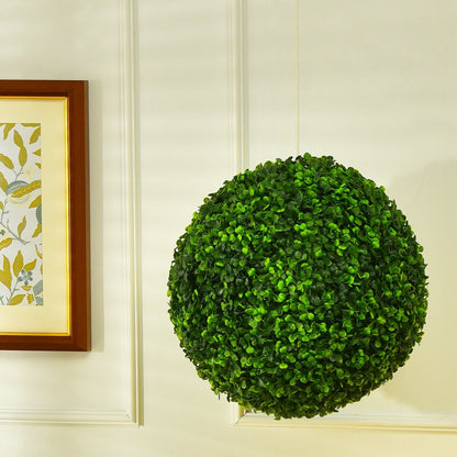 2 Pieces 15.7 Inch Artificial Boxwood Topiary Ball Tree Set, Green Faux Plants   at Gallery Canada