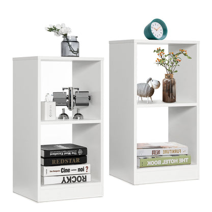 2 Pieces 2-tier Bookcase Set with Anti-toppling Device, White Bookcases   at Gallery Canada