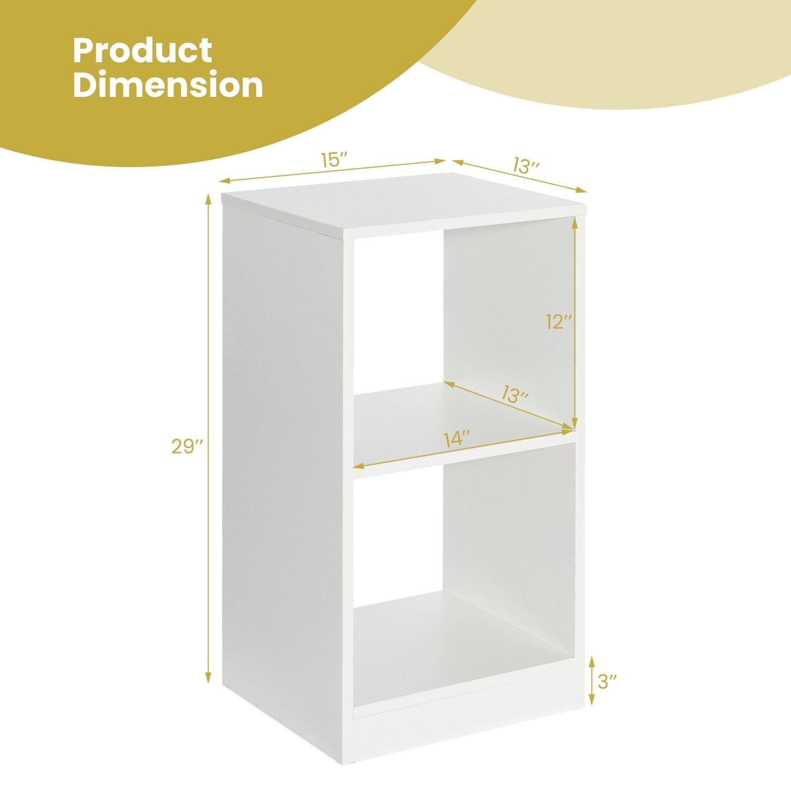 2 Pieces 2-tier Bookcase Set with Anti-toppling Device, White Bookcases   at Gallery Canada