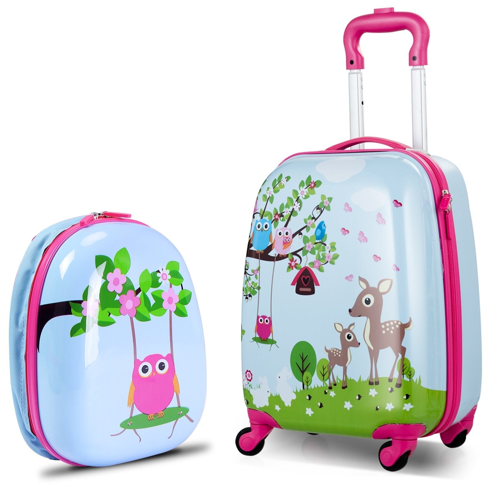 2 Pieces ABS Kids Suitcase Backpack Luggage Set, Blue Kids Luggage   at Gallery Canada