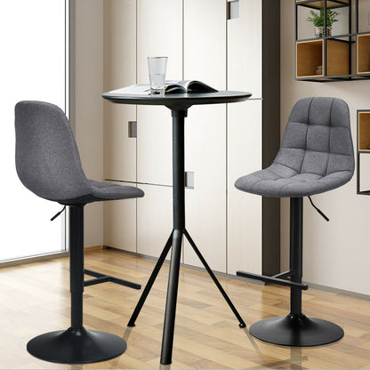 2 Pieces Adjustable Bar Stools Swivel Counter Height Linen Chairs, Gray Bar Stools   at Gallery Canada