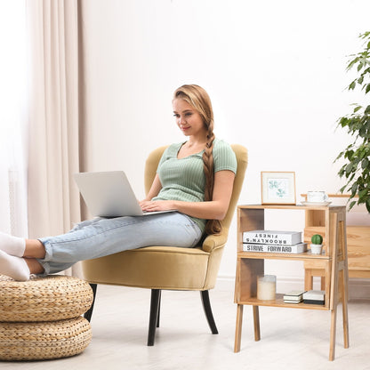 2 Pieces Bamboo Nightstand Sofa Table with Storage Shelf, Natural End & Side Tables   at Gallery Canada