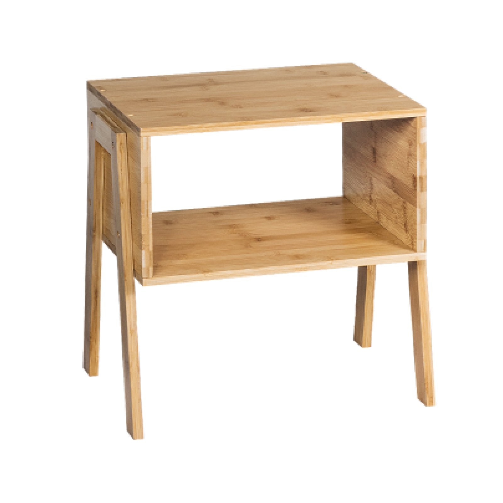 2 Pieces Bamboo Nightstand Sofa Table with Storage Shelf, Natural End & Side Tables   at Gallery Canada