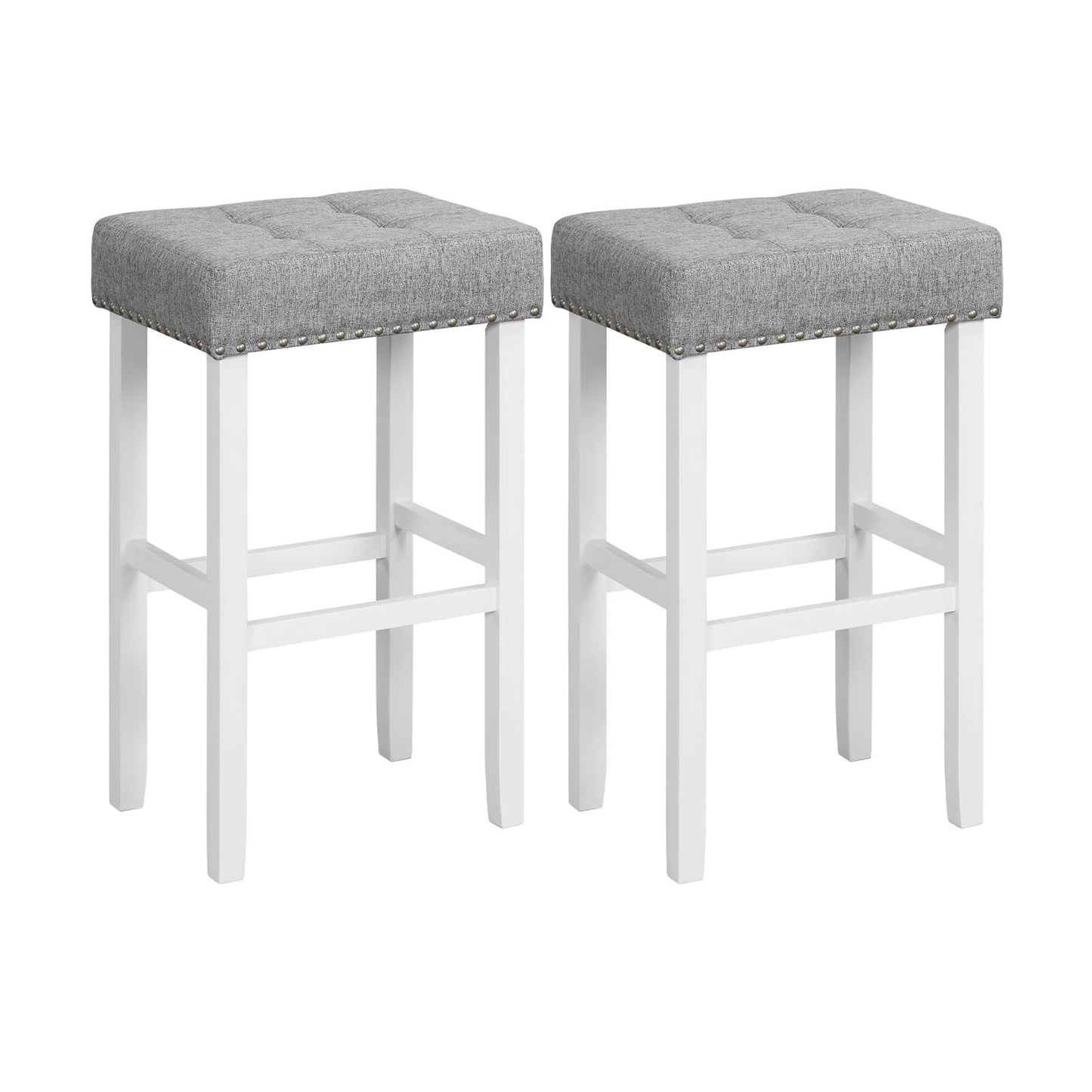 2 Pieces Counter Height Bar Stools with Sponge Padded Cushion-29 inches, Gray Bar Stools   at Gallery Canada