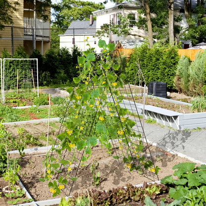 2 Pieces Foldable  A-Frame Trellis Plant Supports with Twist Ties, Green Plant Stands   at Gallery Canada