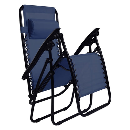 2 Pieces Folding Lounge Chair with Zero Gravity, Navy Beach & Lawn Chairs   at Gallery Canada