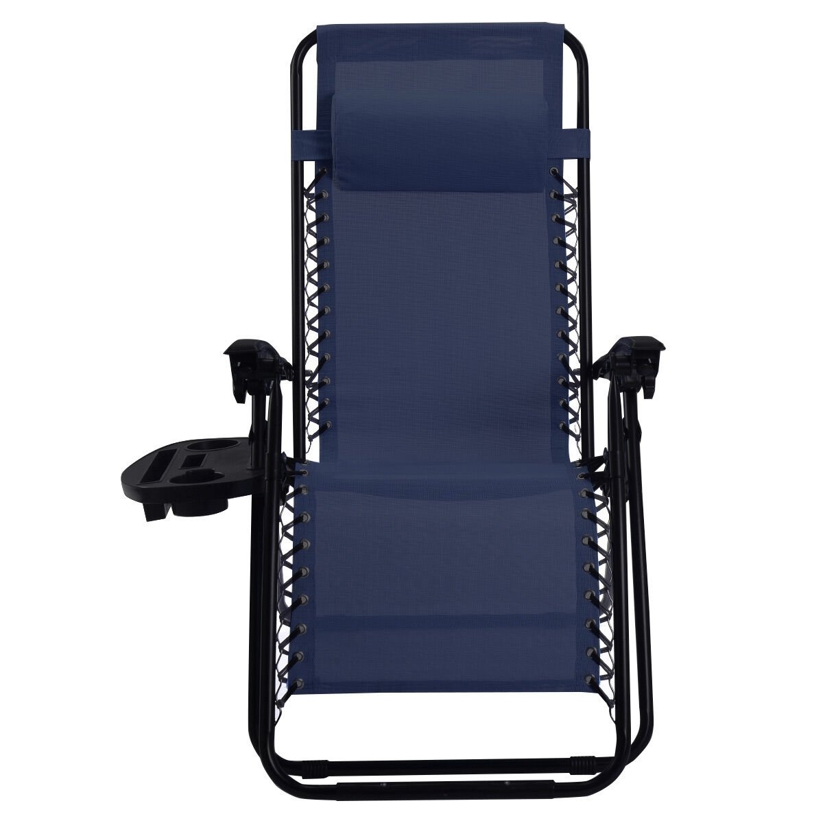 2 Pieces Folding Lounge Chair with Zero Gravity, Navy Beach & Lawn Chairs   at Gallery Canada