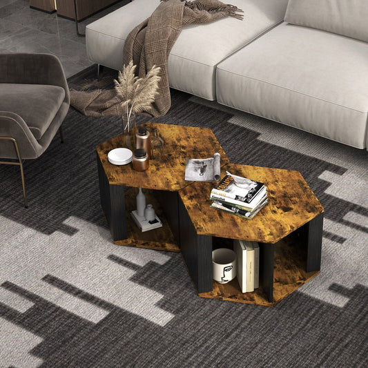 2 Pieces Hexagonal Side End Table for Living Office Coffee Room, Coffee End & Side Tables   at Gallery Canada