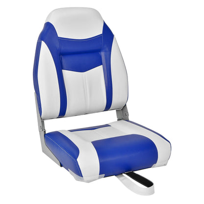 2 Pieces High Back Folding Boat Seat Set with Sponge Cushion, Blue Water Sports   at Gallery Canada