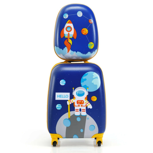 2 Pieces Kids Luggage Set with Backpack and Suitcase for Travel, Blue Kids Luggage   at Gallery Canada