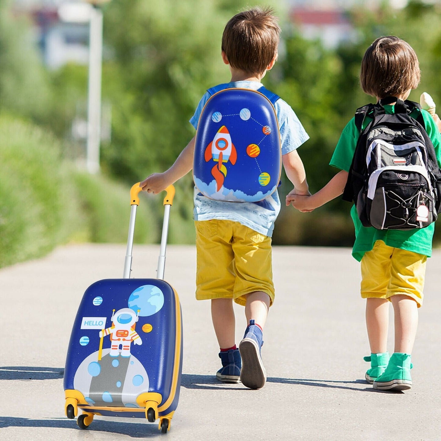 2 Pieces Kids Luggage Set with Backpack and Suitcase for Travel, Blue Kids Luggage   at Gallery Canada