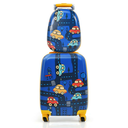 2 Pieces Kids Luggage Set with Backpack and Suitcase for Travel, Blue Kids Luggage   at Gallery Canada