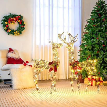 2 Pieces Lighted Reindeer Family with 200 LED Lights Christmas Decor & Accessories   at Gallery Canada