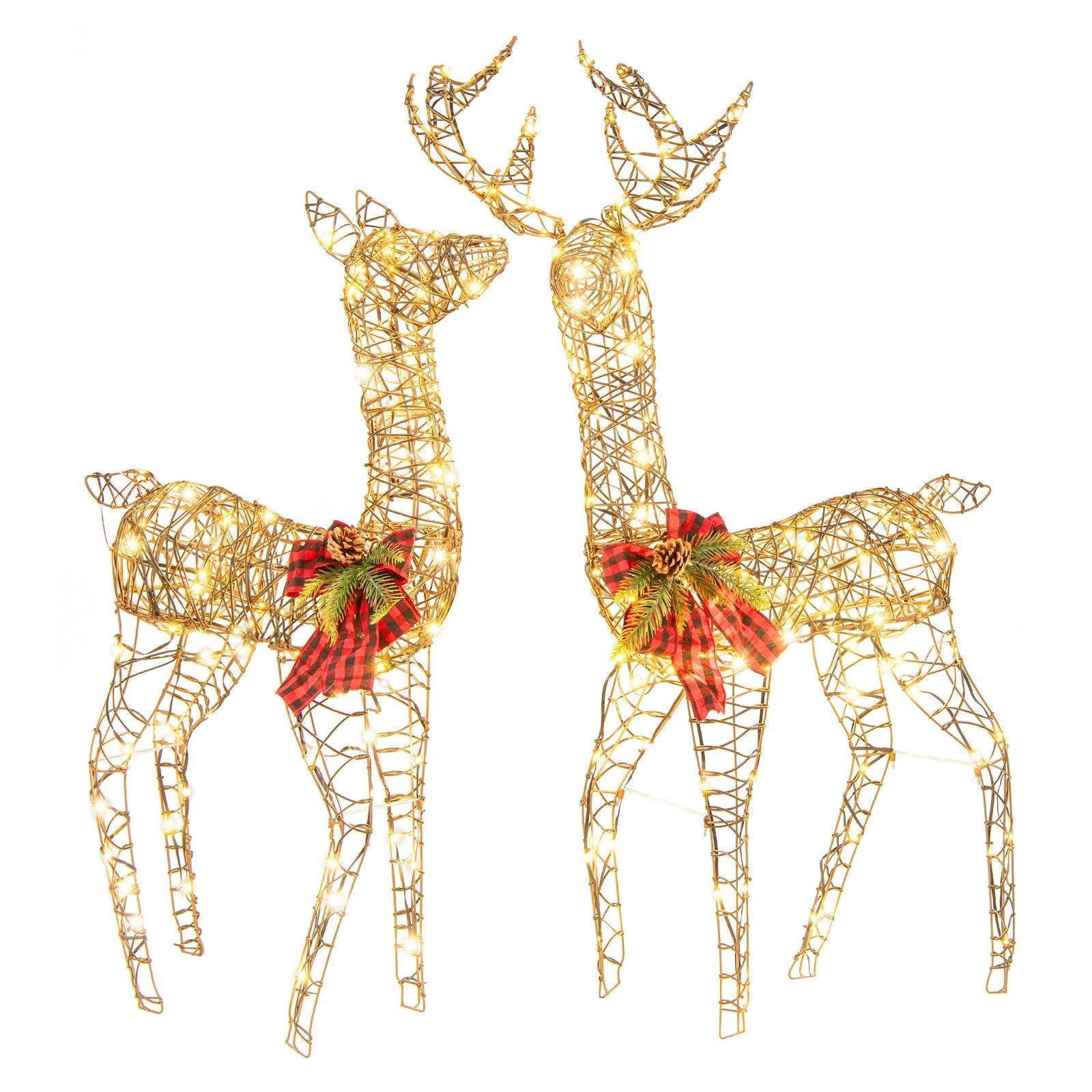 2 Pieces Lighted Reindeer Family with 200 LED Lights Christmas Decor & Accessories   at Gallery Canada