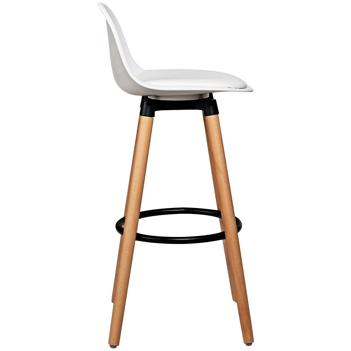 2 Pieces Mid Century Barstool 28.5 Inches Dining Pub Chair, White Bar Stools   at Gallery Canada