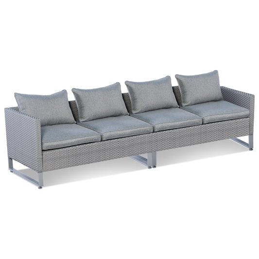 2 Pieces Patio Furniture Sofa Set with Cushions and Sofa Clips, Gray Outdoor Sectionals   at Gallery Canada