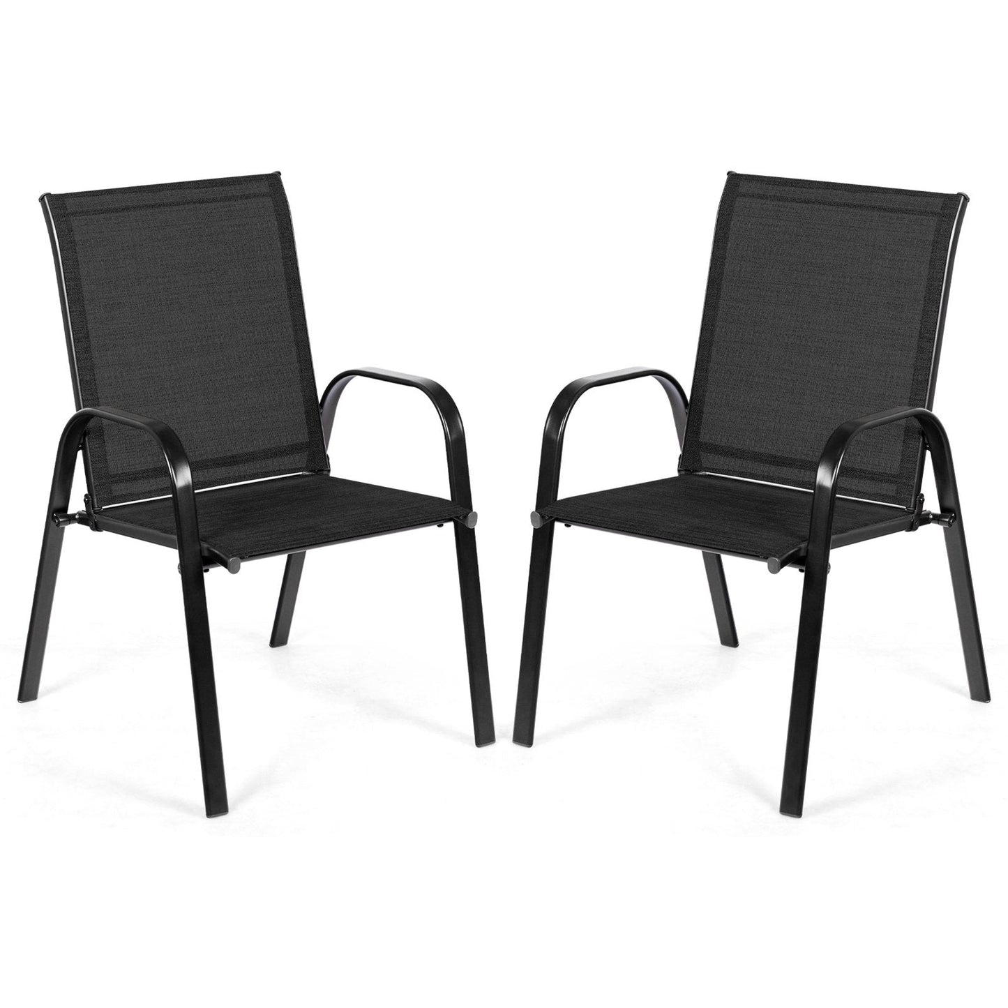 2 Pieces Patio Outdoor Dining Chair with Armrest, Black Patio Dining Chairs   at Gallery Canada