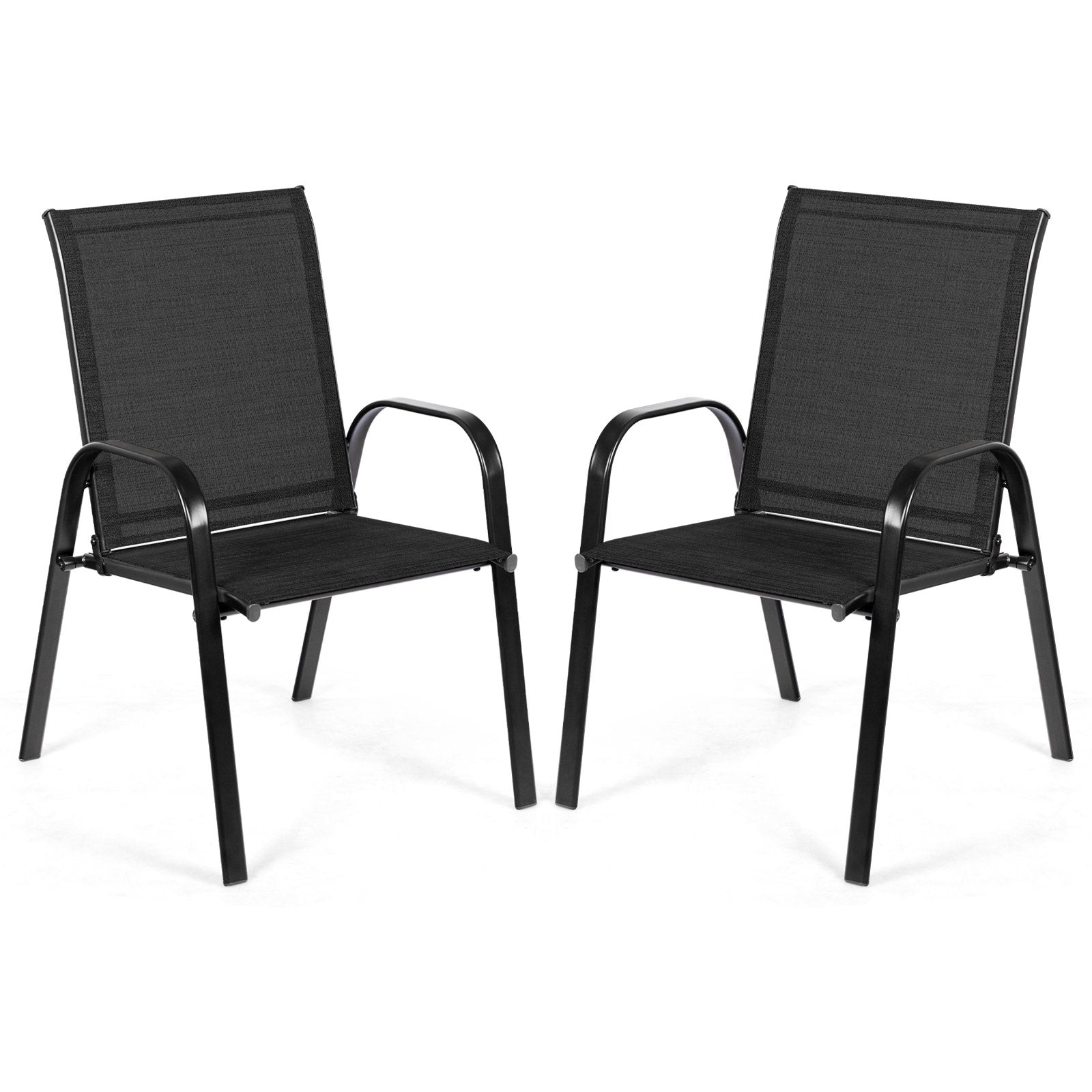 2 Pieces Patio Outdoor Dining Chair with Armrest, Black Patio Dining Chairs   at Gallery Canada