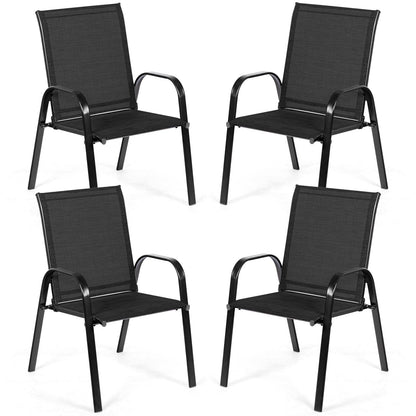 2 Pieces Patio Outdoor Dining Chair with Armrest, Black Patio Dining Chairs   at Gallery Canada