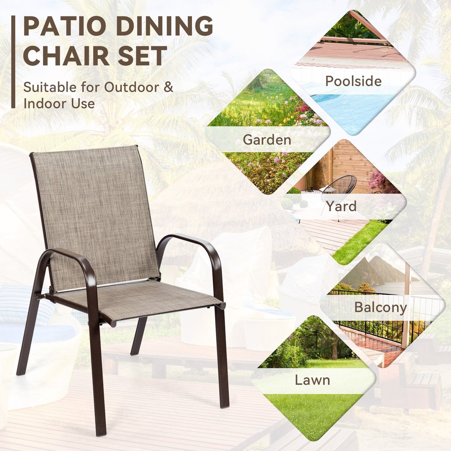 2 Pieces Patio Outdoor Dining Chair with Armrest, Gray Patio Dining Chairs   at Gallery Canada