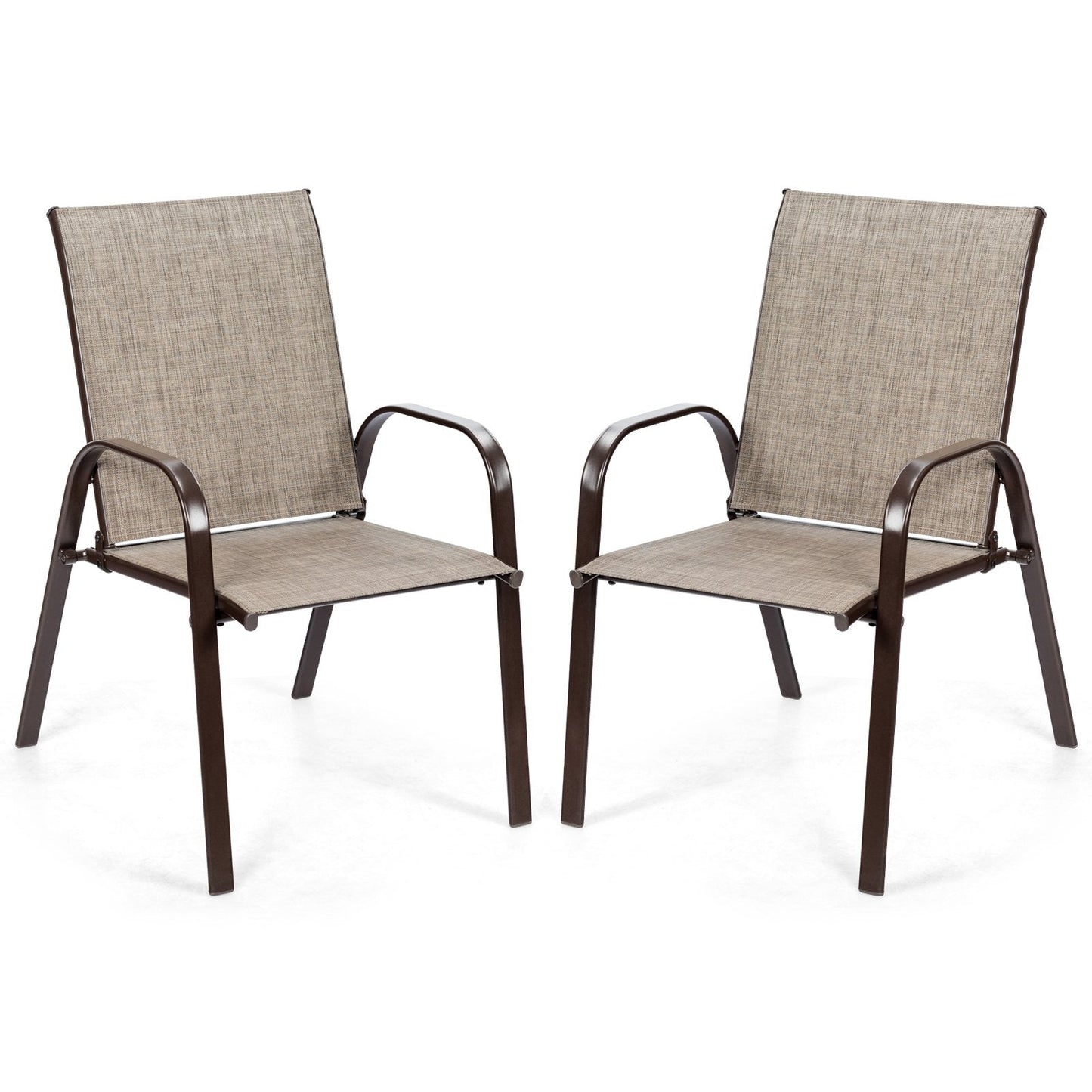 2 Pieces Patio Outdoor Dining Chair with Armrest, Gray Patio Dining Chairs   at Gallery Canada