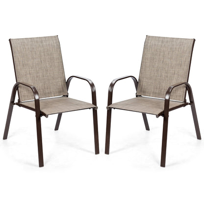 2 Pieces Patio Outdoor Dining Chair with Armrest, Gray Patio Dining Chairs   at Gallery Canada