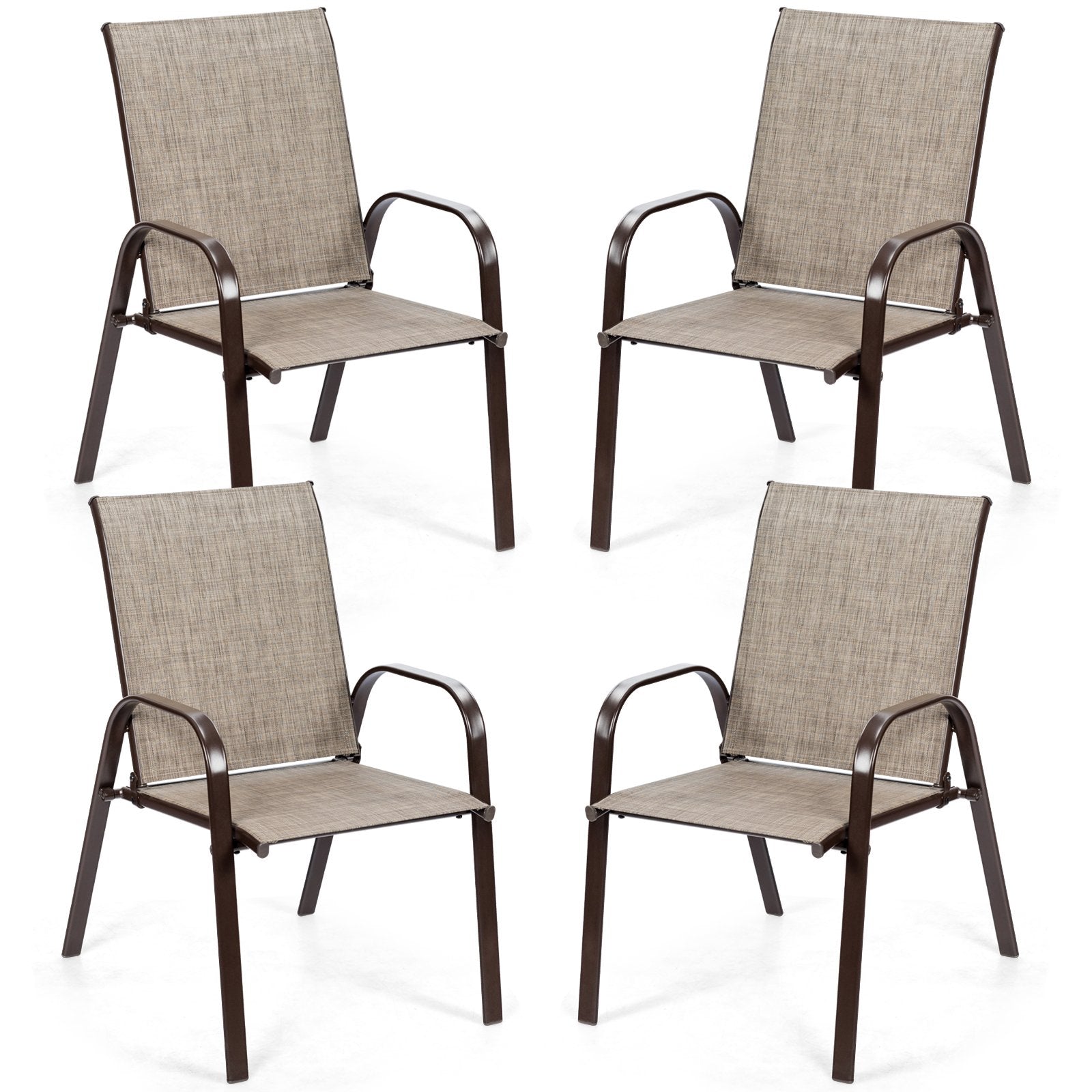 2 Pieces Patio Outdoor Dining Chair with Armrest, Gray Patio Dining Chairs   at Gallery Canada