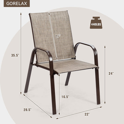 2 Pieces Patio Outdoor Dining Chair with Armrest, Gray Patio Dining Chairs   at Gallery Canada