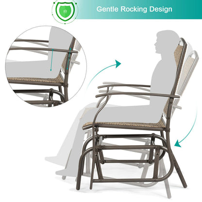 2 Pieces Patio Swing Single Glider Chair Rocking Seating, Natural Patio Rocking Chairs & Gliders   at Gallery Canada