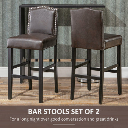 2 Pieces Retro Style Bar Stools Tall Chair with Back Footrest for Home Pub Bar Stools   at Gallery Canada