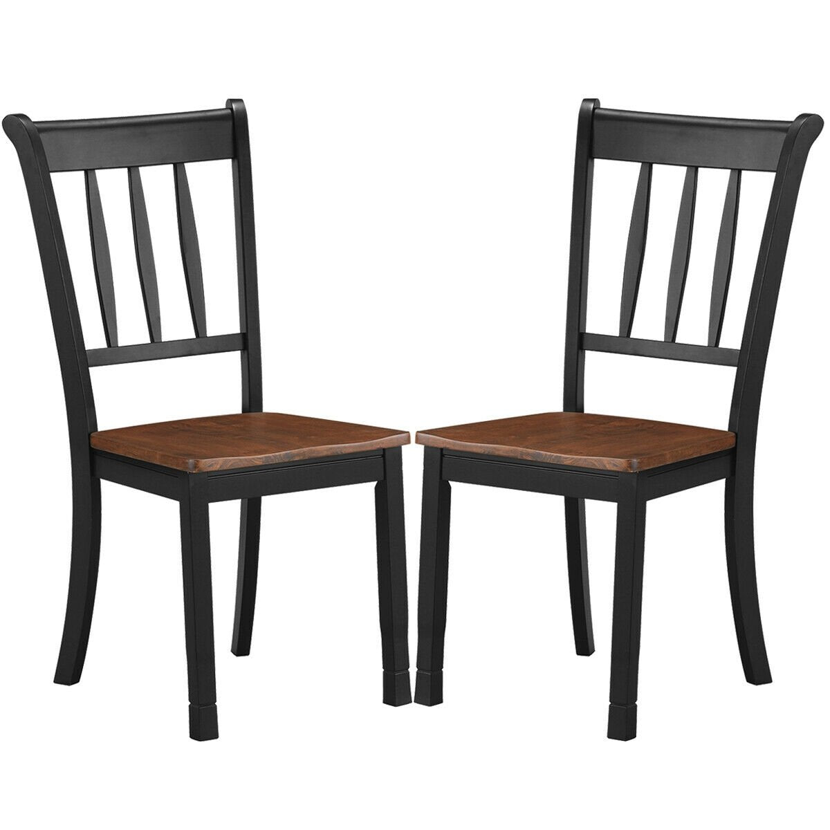 2 Pieces Solid Whitesburg Spindle Back Wood Dining Chairs, Black Dining Chairs   at Gallery Canada